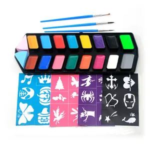 Kit de <span class=keywords><strong>maquillaje</strong></span> lavable para niños, suministros de pintura corporal, <span class=keywords><strong>Cara</strong></span> de arcoíris, venta al por mayor - Product Image 1