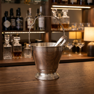 <b>Silver</b> Plated Brass Classic Durable <b>Ice</b> Cube <b>Bucket</b> for Party - Product Image 1
