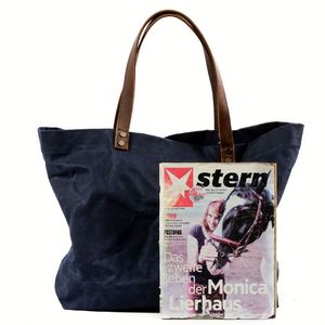 Water-Resistant Oil Wax <b>Canvas</b> Women's Men's Retro Shoulder <b>Tote</b> Bag Magnetic Button Closure Large Capacity Pleated - Product Image 4