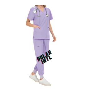 Hospital <b>Scrubs</b> <b>Sets</b> Unisex Nurse Uniform Fit Spandex/Polyester Worsted Fabric Needle Detection Medical Nursing <b>Scrubs</b> <b>Set</b> - Product Image 1