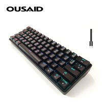 OUSAID 61-Key Wireless RGB Backlit Mechanical Gaming Keyboard with USB Type-C Interface Programmable Keys for Tablet