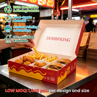 OEM Wasserdichte Papier-Lebensmittelbox Lunch-Burger-Frittierhähnchen-Box Papier-Lebensmittelbehälter Takeout Fast-Food-Verpackung für Kleinunternehmen