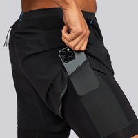 Shorts de course pour hommes, extensibles, à compression, motif camouflage, grande taille, pour athlétisme et maternité