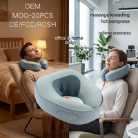 Oreiller de massage cervical en forme de U avec 6 têtes de pétrissage 6D, compresse chauffante et commande vocale