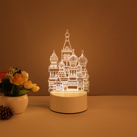 Vente d'usine pas cher Design moderne 3D Illusion d'optique lampe de nuit mignon lumière LED USB alimentation cadeau décoratif enfants