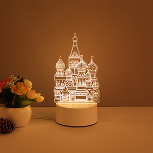 Fabrika satış ucuz Modern tasarım 3D optik Illusion gece lambası sevimli LED ışık USB güç dekoratif hediye çocuklar - Product Image 4