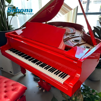 Piano à queue rouge de 5 pieds, mécanique, pour lieux de mariage, système de jeu mécanique en option, directement de l'usine