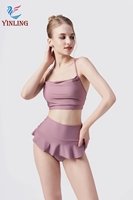 Costume lyrique élégant pour femmes adultes, haut court plissé élégant, short flexible, vêtements de scène et de danse