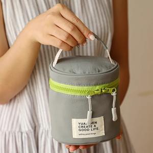 Sac de maquillage rond Yuan Ben vert printemps, étanche, organiseur de toilette de voyage, étui de rangement portable - Product Image 4