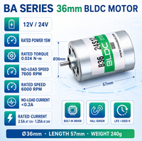 Moteur de ventilateur BLDC 36 mm 15 W 12 V 24 V avec pilote intégré pour ventilateur de circulation d'air et remplacement de ventilateur d'extraction