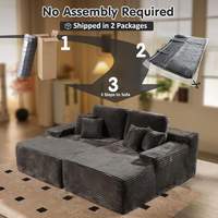 Canapé-lit double surdimensionné en peluche nuage, convertible, sans assemblage requis, idéal pour se prélasser