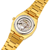 Montre analogique squelette automatique SKMEI M034, bracelet en acier inoxydable, lumineuse, étanche, pour homme d'affaires
