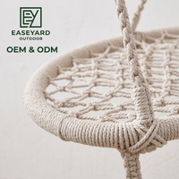 Hamac suspendu rond en corde tressée pour intérieur, chaise balançoire adaptée au jardin et à la cour
