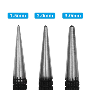 Poinçon de centrage noir 3 pièces (1,5 mm, 2,0 mm, 3,0 mm) pour le bois, le plastique et le métal - Product Image 5