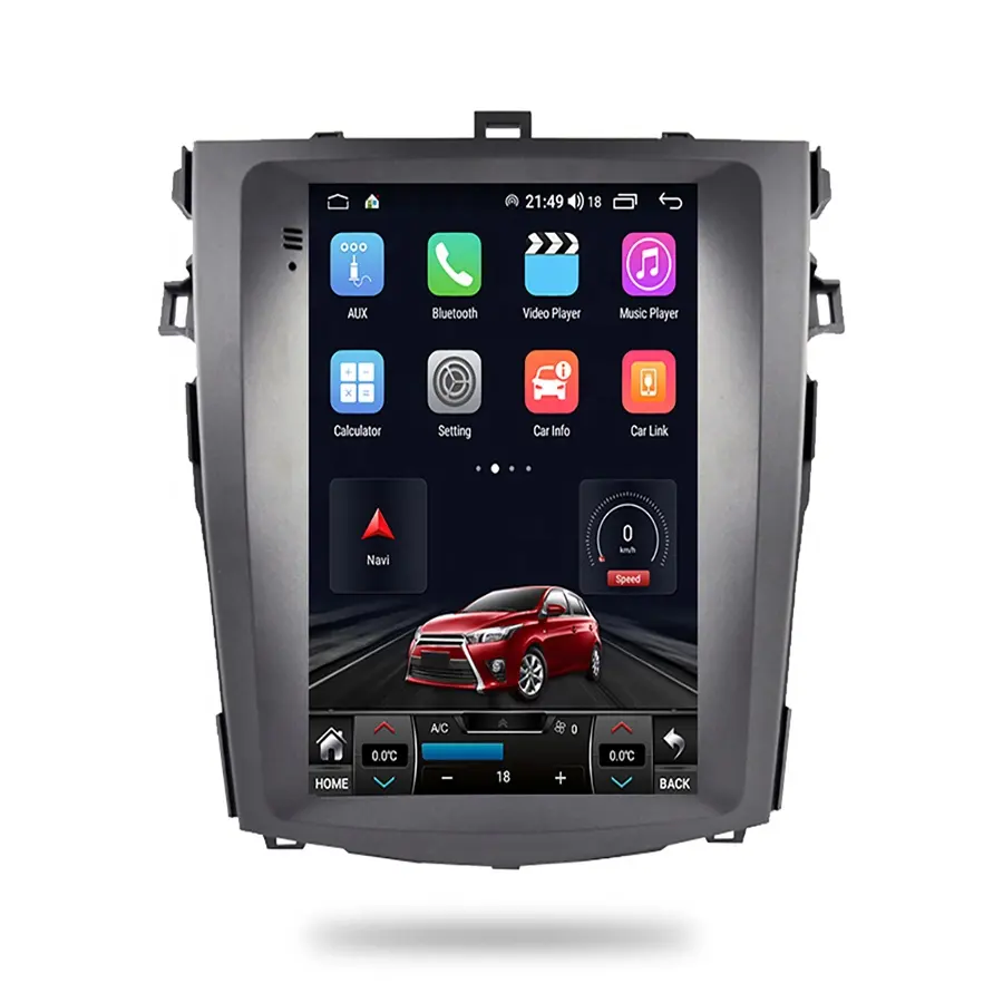 Ruiso đài phát thanh xe Android xe máy nghe nhạc cho TOYOTA COROLLA 2008-2013 GPS tự động Carplay cho Tesla Màn hình thẳng đứng tất cả trong một