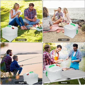 Récipient de stockage d'eau pliable en plastique PVC sans BPA 20L grande cruche de stockage d'eau pour <span class=keywords><strong>kit</strong></span> de survie d'urgence en plein air - Product Image 6
