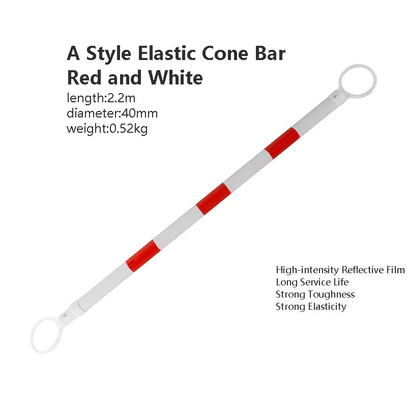 Yüksek yoğunluklu yansıtıcı Film 2.2m A tarzı elastik trafik konisi Bar kırmızı ve beyaz