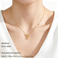 Nouveaux accessoires, bijoux de haute qualité, plaqué or 18 carats, acier inoxydable, pendentif fleur en zircon rose, collier réglable