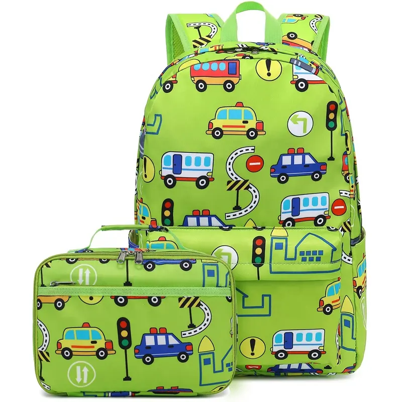 Hersteller benutzer definierte neue süße Cartoon gedruckt Kindergarten Kleinkind Rucksack Schult aschen Set mit Lunch Bag für Jungen Mädchen Kinder