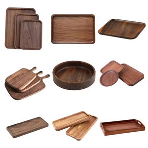 Bandeja de madera personalizada al por mayor para servir alimentos, bandeja de madera para servicio de cocina, platos, frutas, café, té, bandeja de bambú. - Product Image 2
