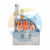 Machine à griller les saucisses et les hot-dogs électrique automatique ETL à 7 tubes, machine à griller les saucisses industrielle, chauffe-pain pour en-cas avec grille et porte
