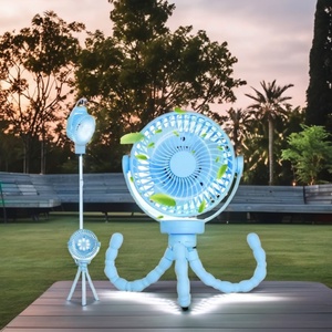 Factory Wholesale 5200mah Fan 360 Degrees Rotatable Usb Rechargeable Portable Fan Mini <b>Stroller</b> With Octopus Fan - Product Image 1