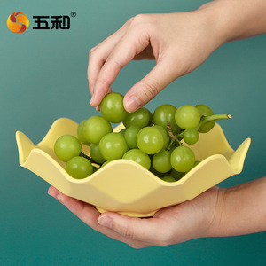 Floral Fruit Plate Set 3Pc Colorful Serving Dish For Home Snacks <b>Dried</b> Fruit Candy Nordic Style Simple Design - Product Image 5