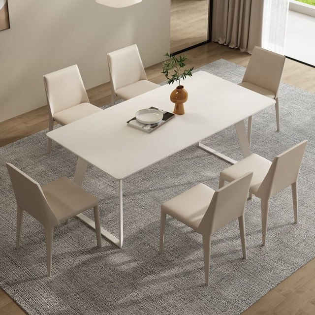 Nordic Luxury Modern Rectangle Marble Solid Wood Dining Table Set Japanese Furniture Minimalist Designs