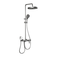 Ensemble de douche mural à commande par bouton brossé, design personnalisé, installation facile, pour hôtel