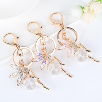 Porte-clés féerique tendance, mignon, avec strass, pour sac à main, pendentif de sac pour femme