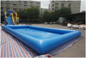 Grande <span class=keywords><strong>piscine</strong></span> gonflable avec toboggan et fosse à balles, parc aquatique en <span class=keywords><strong>PVC</strong></span> personnalisé pour les fêtes d'enfants, location pour événements - Product Image 2