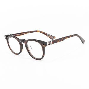 豪華な男性用フルフレームチタン絶妙な手作りハイエンドダイヤモンドフェイスファッションラウンド高級ブランドメガネ - Product Image 3