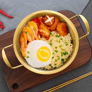 FTS Kimchi-<span class=keywords><strong>ollas</strong></span> para Fideos <span class=keywords><strong>de</strong></span> <span class=keywords><strong>acero</strong></span> <span class=keywords><strong>inoxidable</strong></span>, utensilios <span class=keywords><strong>de</strong></span> cocina con tapa, olla antiadherente para sopa, <span class=keywords><strong>comida</strong></span> dorada - Product Image 6