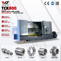 Tour CNC robuste WOJIE Wide Swing Bed TCK800 pour barres rondes