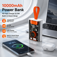 Batterie externe transparente Cyber Tech 10000mAh, charge rapide PD 22.5W, Type-C, écran LCD, sangle de transport, Powerbank portable, vente en gros, cadeau