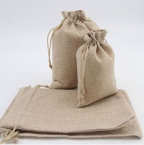 Wholesale Eco-Friendly Fabric Drawstring Pouches Sewn Hemp Cord Customizable Logo Foldable Double for Storage Packing <b>Bags</b> - Product Image 6