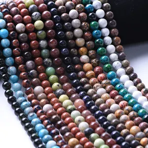 Wholesale 8mm Gemstone Jasper Tiger Eye Lava Loose Beads Natural Stone Beads For Jewelry Diy Making
