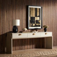 Console d'entrée moderne de luxe minimaliste en bois massif avec rangement optimisé pour le salon