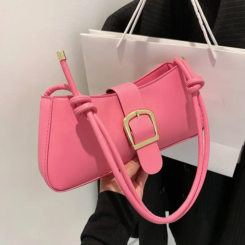 2024 Wholesale Candy Colors Trending Fashion Outside Bag Pu Leather Quality Multiple Pockets Daily Use Women's Shoulder Bag