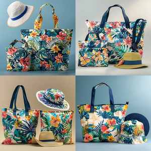 Bolso de Mano de Viaje para Verano 2024 con Logotipo Personalizable, Sombrero Fedora de Playa para Mujer al por Mayor con Cierre de Cremallera y Dos Asas - Product Image 2