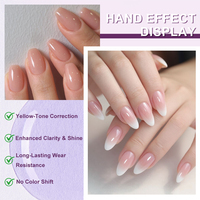 HS Nail Top Coat Liquide Multifonctionnel Haute Résistance pour Construction d'Ongles, Sans HEMA ni TPO, Doux, 15g, Gel Top Coat Améthyste