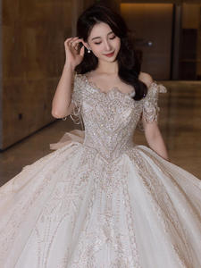 S1344R 2026 Nueva <span class=keywords><strong>novia</strong></span> Cuentas <span class=keywords><strong>de</strong></span> hadas <span class=keywords><strong>de</strong></span> un hombro y diamantes <span class=keywords><strong>de</strong></span> imitación Vestido <span class=keywords><strong>de</strong></span> <span class=keywords><strong>novia</strong></span> caro <span class=keywords><strong>de</strong></span> lujo <span class=keywords><strong>de</strong></span> alta calidad - Product Image 2