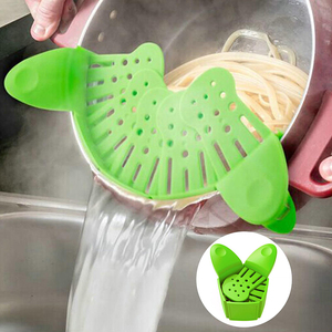 Passoire pliable mains libres OEM d'usine et passoire à pâtes à clipser en silicone réglable pour toutes les casseroles et poêles - Product Image 4