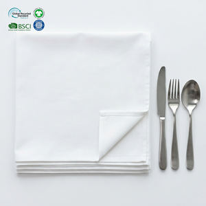 Reusable Waterproof Eco-Friendly Poly Cotton White 20x20 Inch Hemmed Cloth Napkins for Hotel <b>Dining</b> <b>Table</b> Decoration - Product Image 1