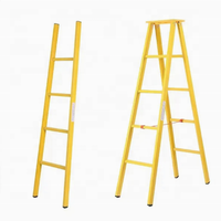 Escalera Plegable Aislada de Fibra de Vidrio FRP con Marco en A para Electricistas, Mantenimiento, Uso Doméstico y Exterior