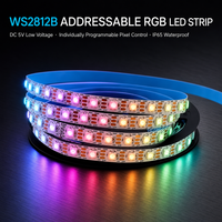 Bande LED RVB adressable ZY WS2812B 5V SMD programmable à contrôle ponctuel, étanche, boîtier métallique, fil doré -25°C +85°C