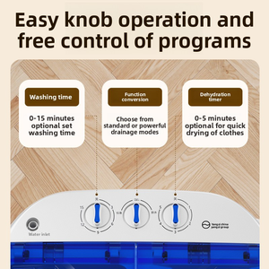 <span class=keywords><strong>Lave</strong></span>-<span class=keywords><strong>linge</strong></span> semi-automatique mini à double cuve <span class=keywords><strong>avec</strong></span> essoreuse en acier pour bébés, enfants et usage domestique - Product Image 2