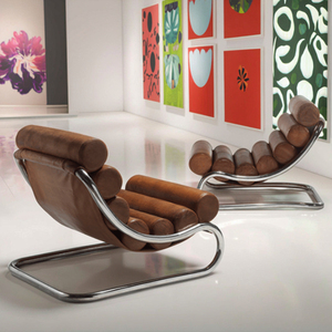 Poltrona RUNXI in Stile Americano Retrò a Righe, Design a Strisce Zebrate, Semplice Sedia da Salotto per Piccoli Spazi - Product Image 5