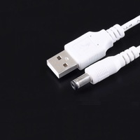 Câble USB mâle OEM vers connecteur barillet 5,5 mm, câble USB vers DC, câble d'alimentation DC 5,5 x 2,5 mm
