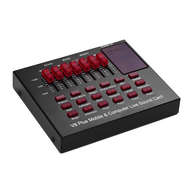 Multifunctional Rechargeable Mobile & Computer Live Sound Card USB Audio Interface with Multiple Sound Effects BT Connection for
